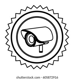 emblem video camera exterior icon, vector illustration design