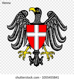 Emblem of Vienna. City of Austria. Vector illustration