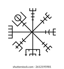 emblem viking line icon vector. emblem viking sign. isolated contour symbol black illustration