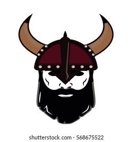 emblem Viking warrior skull logo