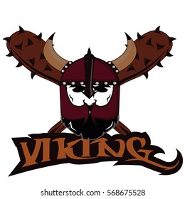 emblem Viking warrior skull logo