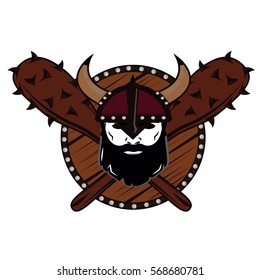 emblem Viking warrior skull logo