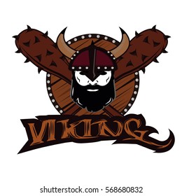 emblem Viking warrior skull logo