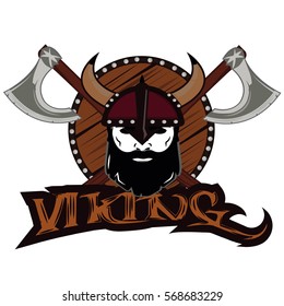 emblem Viking warrior skull logo