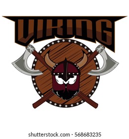 emblem Viking warrior skull logo