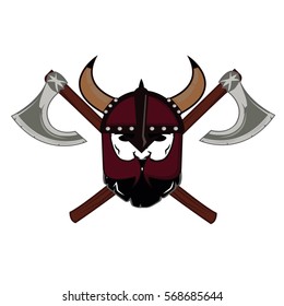 emblem Viking warrior skull logo