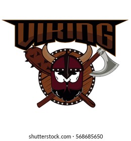 emblem Viking warrior skull logo