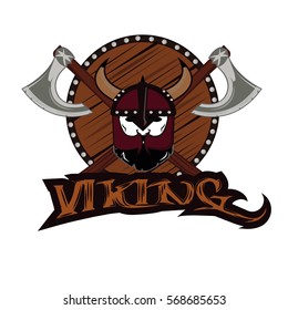 emblem Viking warrior skull logo