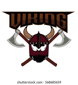 emblem Viking warrior skull logo