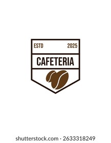 Emblem vintage coffee logo vector, Retro badge coffee bean, premium coffee shop bar brand symbol icon.
