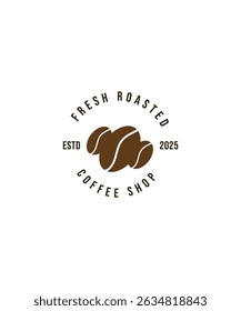 Emblem vintage coffee logo vector, Retro badge coffee bean, premium coffee shop bar brand symbol icon.