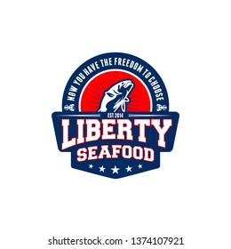 Emblem vintage Seafood  logo
