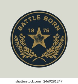 Emblem vintage sticker patch logo illustration of Nevada. Battle Born