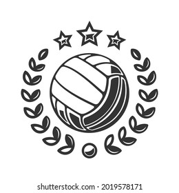 Emblem of a volleyball ball. Volleyball tournament vector logo