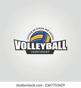 emblem volleyball logo icon vector, illustration design of badge volley ball club logo vintage