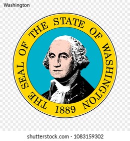 Emblem of Washington, state of USA. Vector illustration