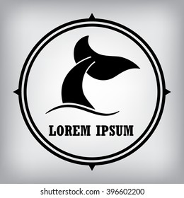 Emblem of a whale. Logo design for the company.