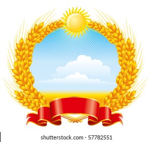 Emblem of wheat. Package design