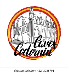 Emblem Wine cellars, Winery, Historical and cultural monument, Emblem, Barcelona, Spain, lettering, travel invitation