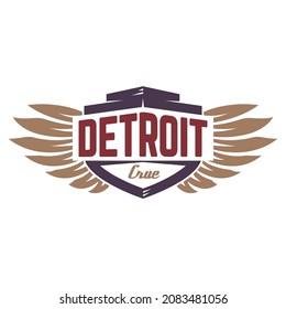 emblem with wing logo simple and elegane