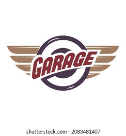 emblem with wing logo simple and elegane
