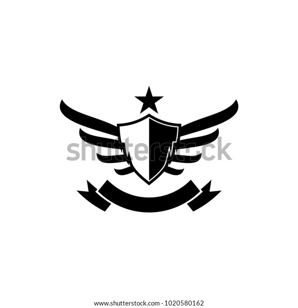 emblem with\
wings logo icon vector\
illustration