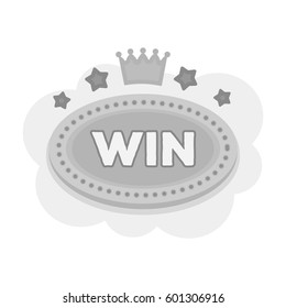 Emblem of the winner in the casino in the form of a cloud with the stars.Kasino single icon in monochrome style vector symbol stock illustration.