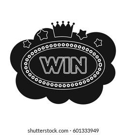 Emblem of the winner in the casino in the form of a cloud with the stars.Kasino single icon in black style vector symbol stock illustration.