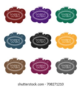 Emblem of the winner in the casino in the form of a cloud with the stars.Kasino single icon in black style vector symbol stock illustration.