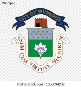 Emblem of Winnipeg. City of Canada. Vector illustration