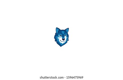 emblem of the wolf. stylized logo with a husky dog. blue dog. - vector