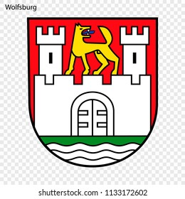 Emblem of Wolfsburg. City of Germany. Vector illustration