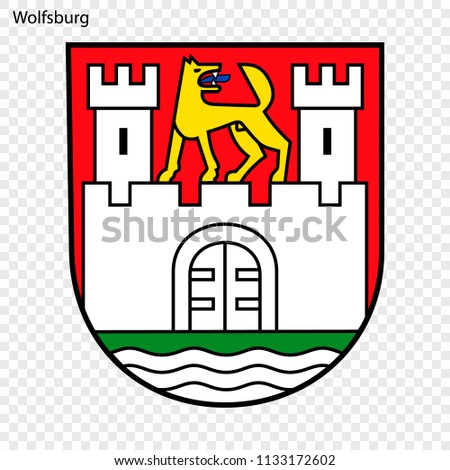 Emblem of Wolfsburg. City of Germany. Vector illustration