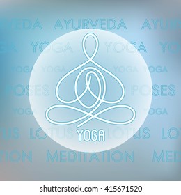 emblem Yoga Line logo on the background of the text
