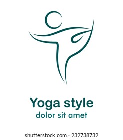 Emblem Yoga pose isolated on white background