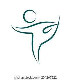 Emblem Yoga pose isolated on white background