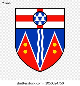 Emblem of Yukon, province of Canada. Vector illustration