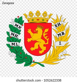 Emblem of Zaragoza. City of Spain. Vector illustration