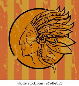 Emblema Indian on grunge style
