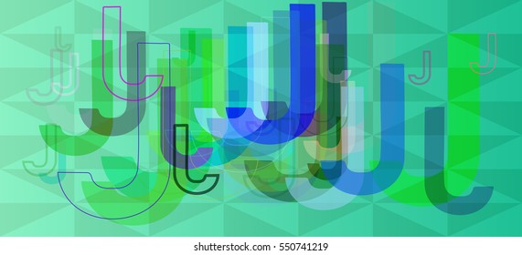 emblematic idea beside Alphabet J vector background, fantasy in opposed appearance