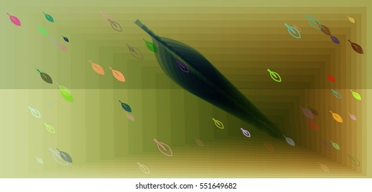 emblematic layout of leaves vector background, image among imaginative shape