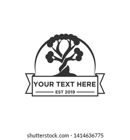 emblematic logo with the concept of a large tree