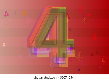 emblematic place above 4 Number vector background, celebration into shiny notice