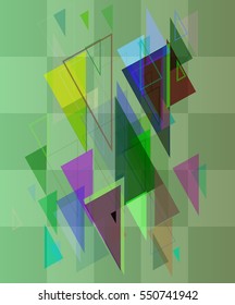 emblematic view into textile, ensemble of various triangle vector background