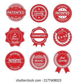 Emblemas, insignias y estampillas con cintas - premios y sellos, vectores