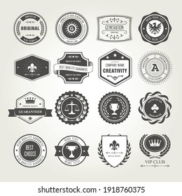 Emblems, badges and stamps set - awards and seals designs