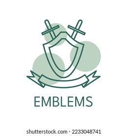 Emblems color icon. Logo style