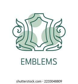 Emblems color icon. Logo style