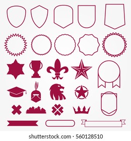 Emblems Elements Badge Style Vector Set