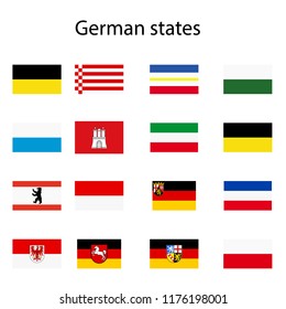 Emblems, flags of german federal lands,state isolated 